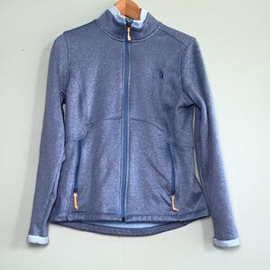 North Face Agave Fleece Jacket Full Zip Womens Medium Blue Outdoor Gorpcore